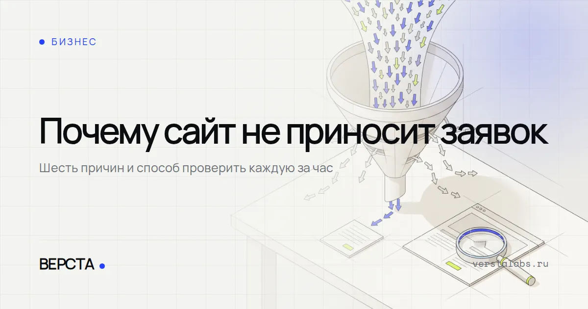 Почему сайт не приносит заявок: 6 причин и как проверить каждую за час