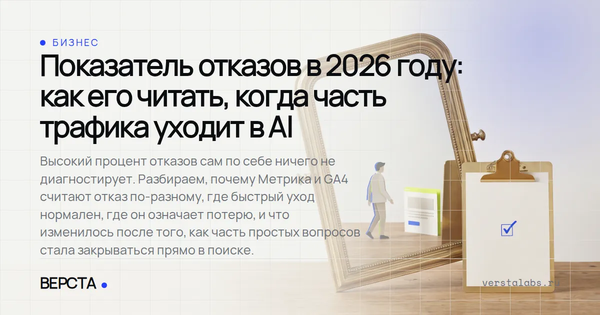 Показатель отказов в 2026 году: как его читать, когда часть трафика уходит в AI